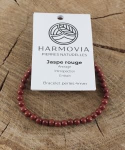 Bracelet Jaspe Rouge - Perles 4mm